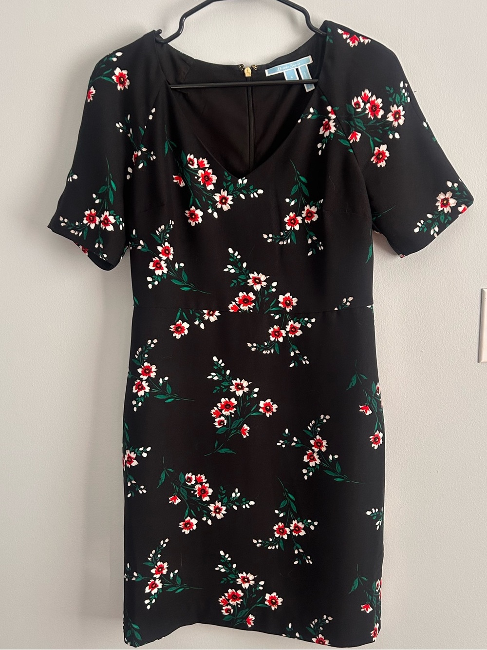 Draper James Black Floral Short Sleeve Dress | Size 4 - Picture 1 of 6